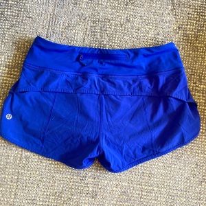 LULULEMON SIZE 4 Royal Blue Speed-Up Short